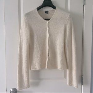 EILEEN FISHER silk/wool blend button down classic fit cardigan